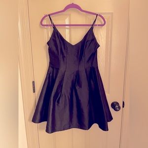 Black Satin Flare Mini Dress